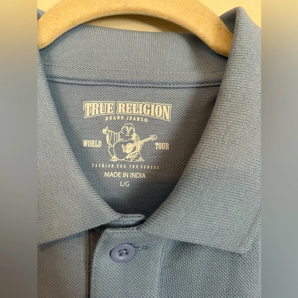 Men’s True Religion Blue Polo - Size Large